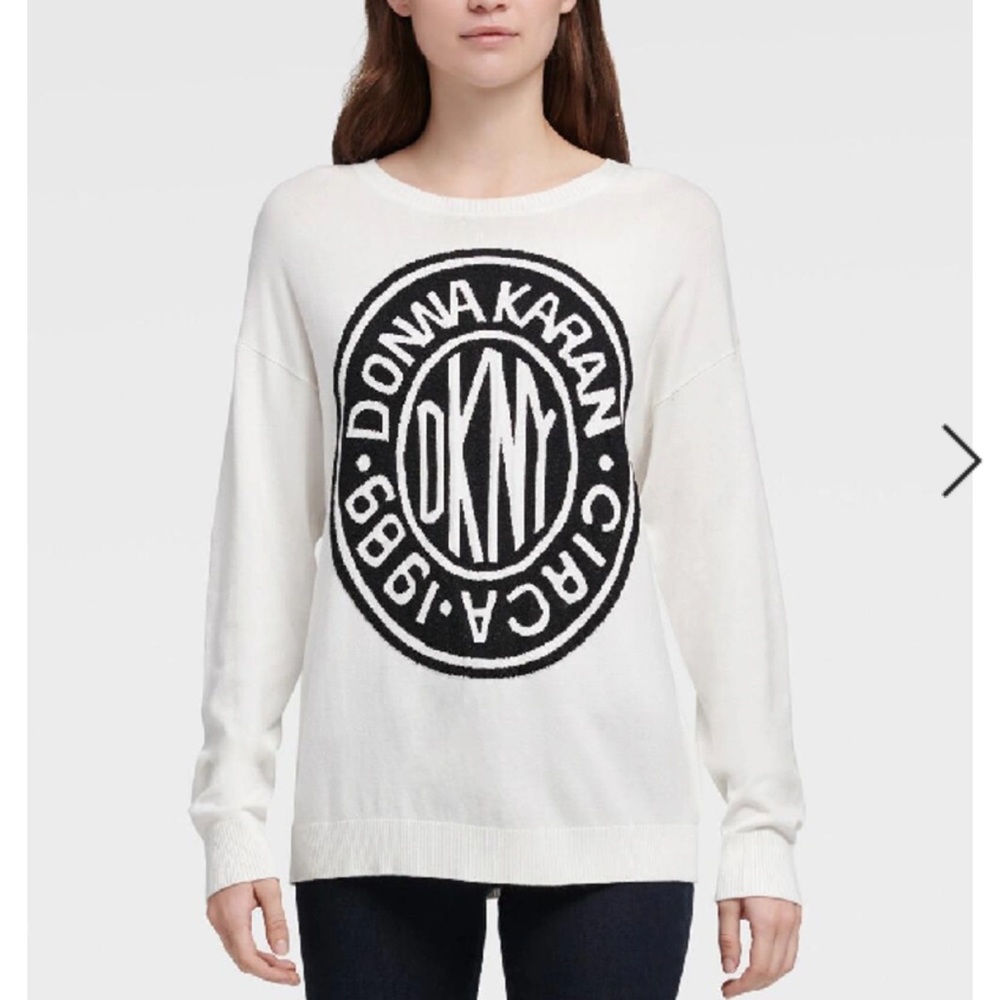 DKNY | Lurex token logo sweater NWOT